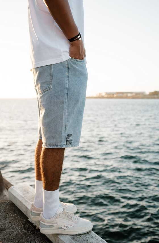 Happy Vibes Blue Jorts